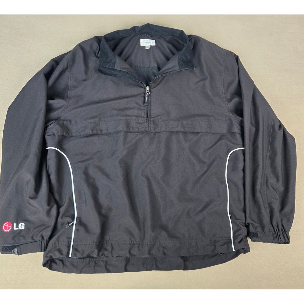 Cutter & Buck Mens Black LG Windtec Quarter Zip Golf Windbreaker Jacket Large